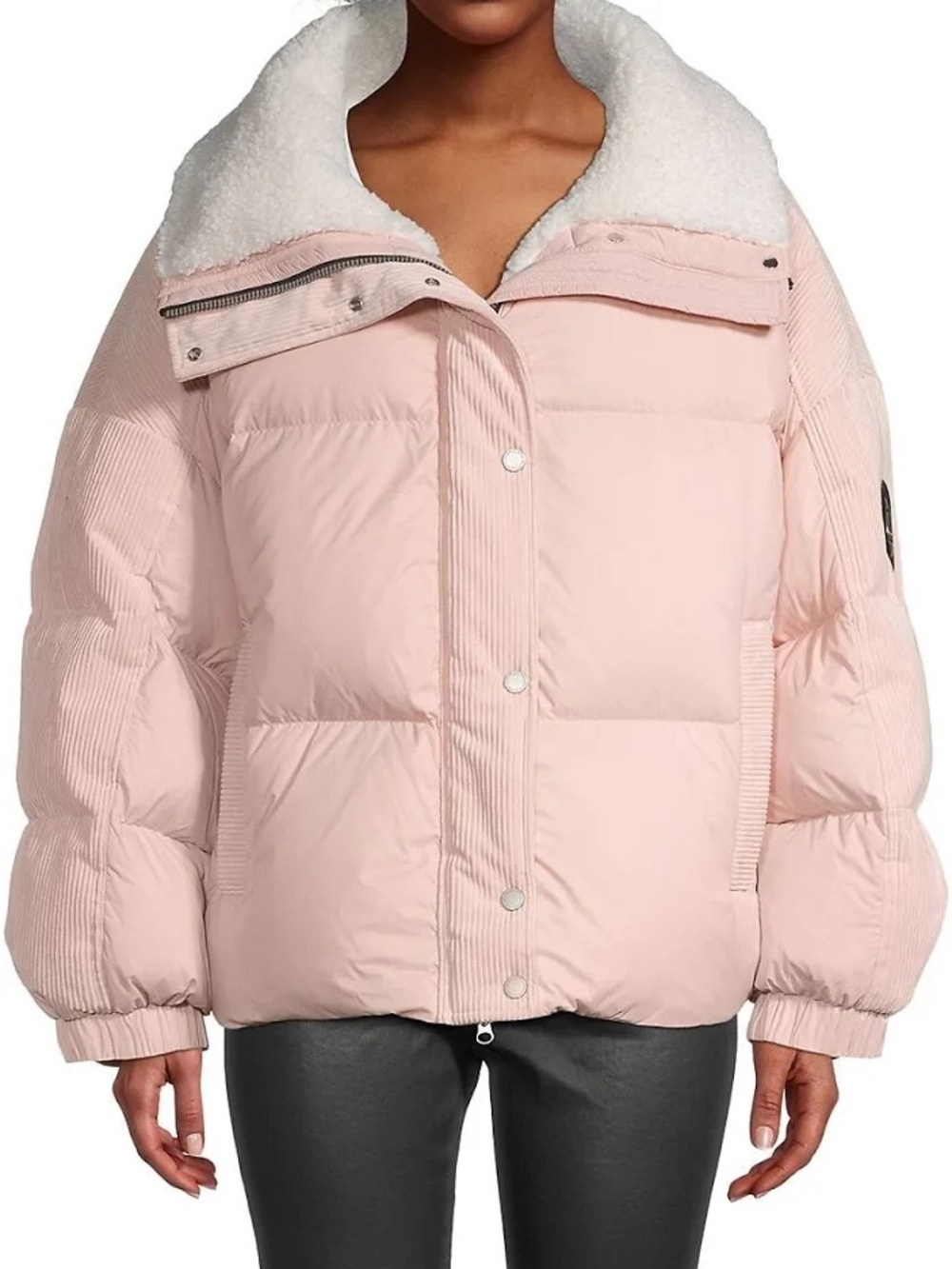 Women’s moose knuckles Elmira Pink Sherpa lined Puffer Jacket